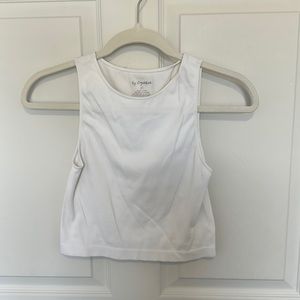 white cropped tank